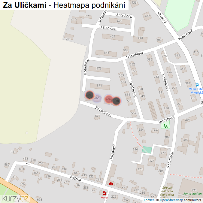 Mapa Za Uličkami - Firmy v ulici.