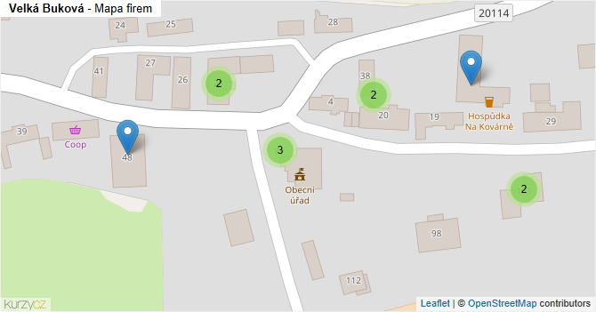 Velká Buková - mapa firem