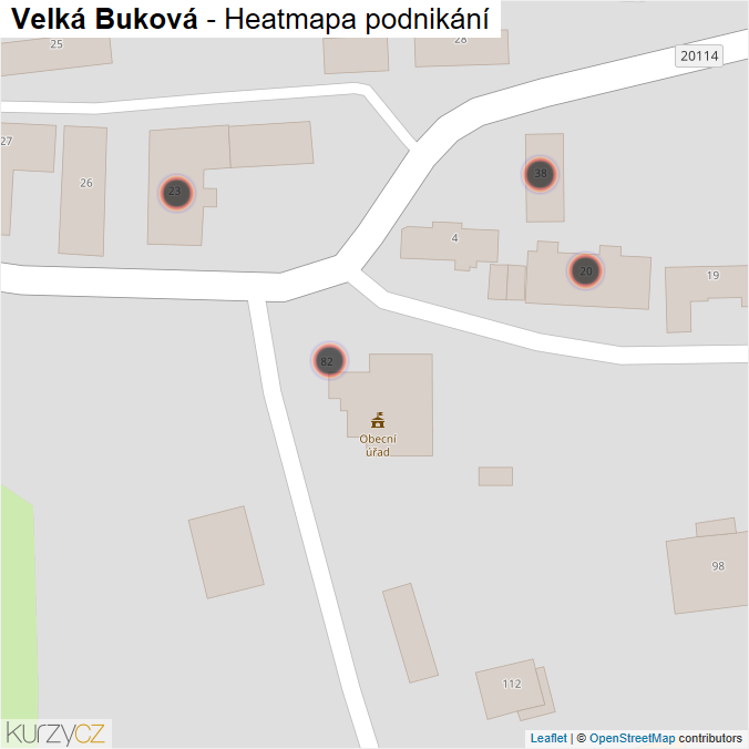 Mapa Velká Buková - Firmy v obci.