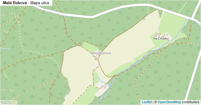 Malá Buková - mapa ulice