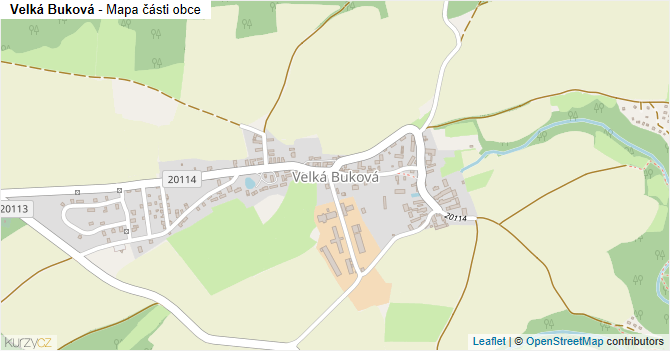 Velká Buková - mapa části obce