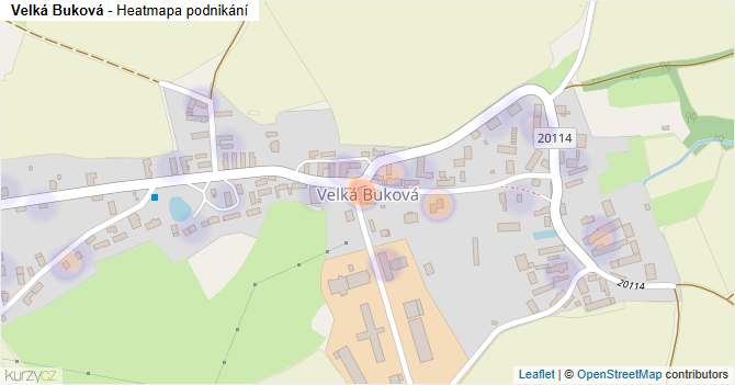 Velká Buková - mapa podnikání