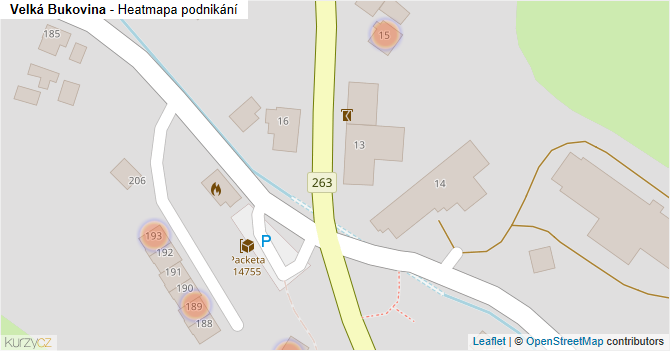Velká Bukovina - mapa podnikání