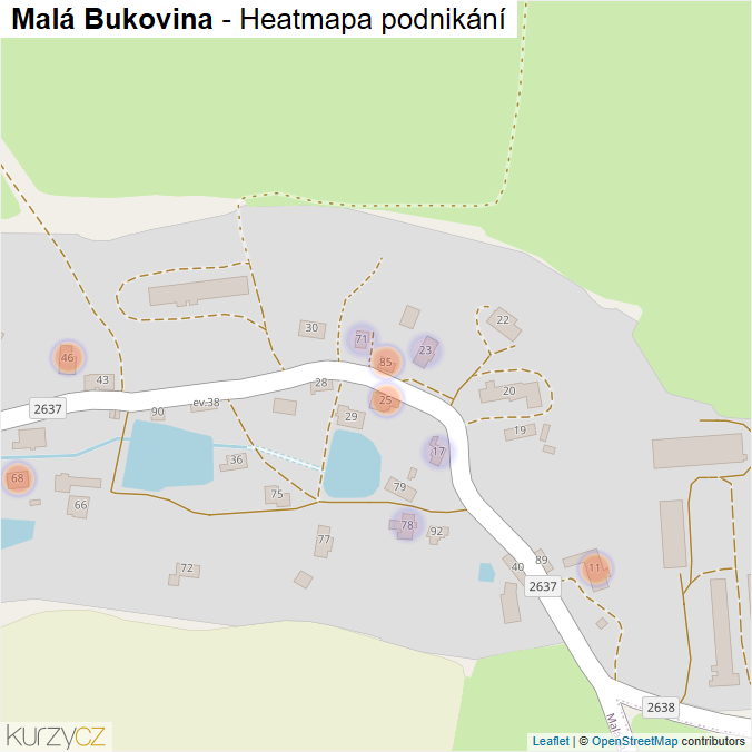 Mapa Malá Bukovina - Firmy v části obce.