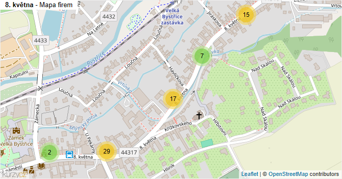 8. května - mapa firem