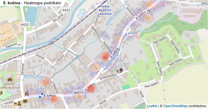 8. května - mapa podnikání