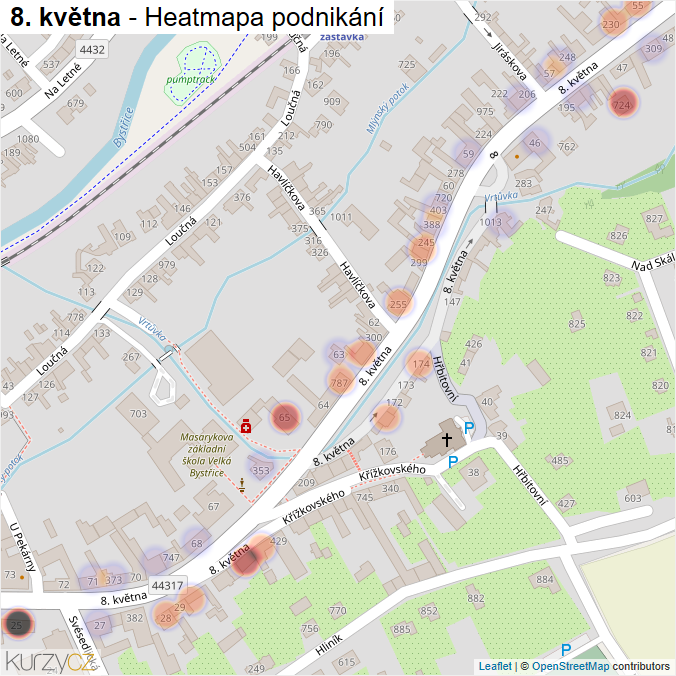Mapa 8. května - Firmy v ulici.