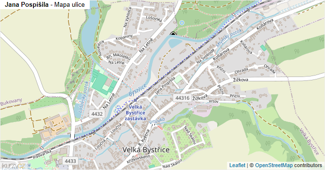 Jana Pospíšila - mapa ulice