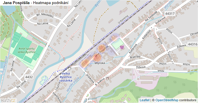 Jana Pospíšila - mapa podnikání