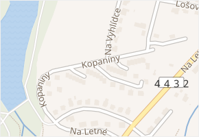 Kopaniny v obci Velká Bystřice - mapa ulice