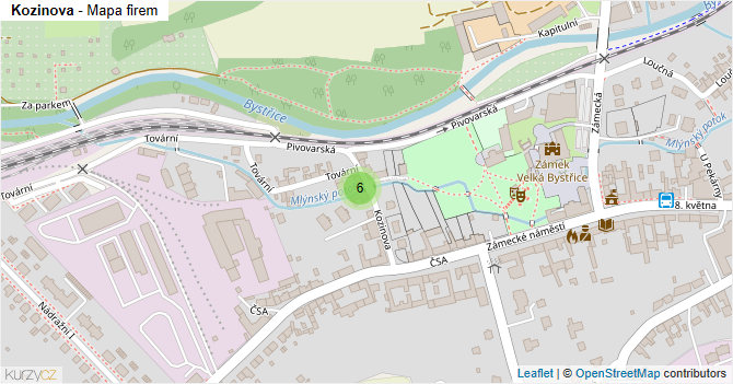 Kozinova - mapa firem