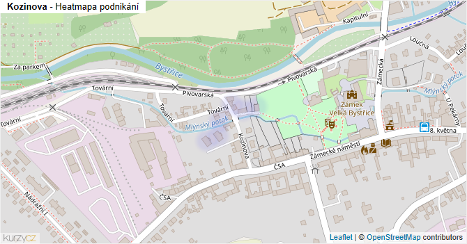 Kozinova - mapa podnikání