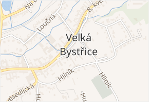 Křížkovského v obci Velká Bystřice - mapa ulice