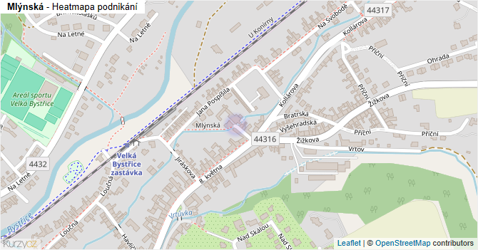 Mlýnská - mapa podnikání