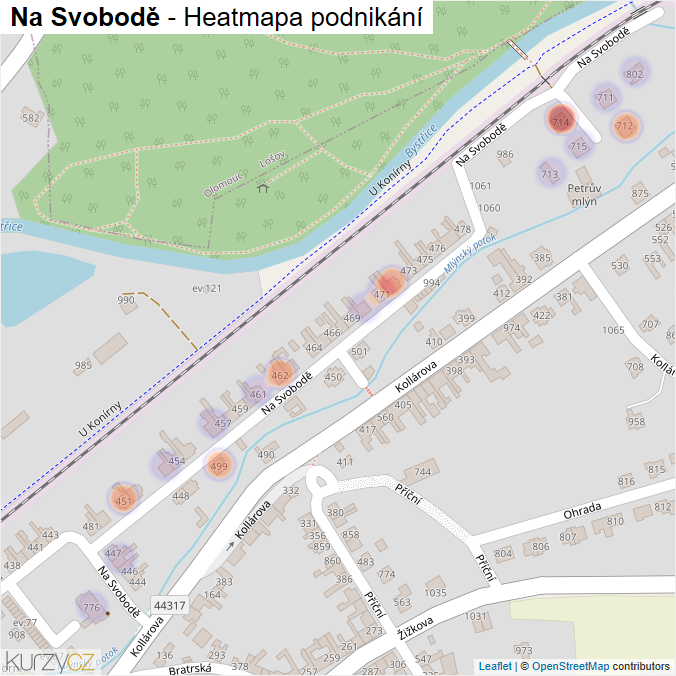 Mapa Na Svobodě - Firmy v ulici.