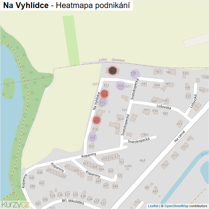 Mapa Na Vyhlídce - Firmy v ulici.