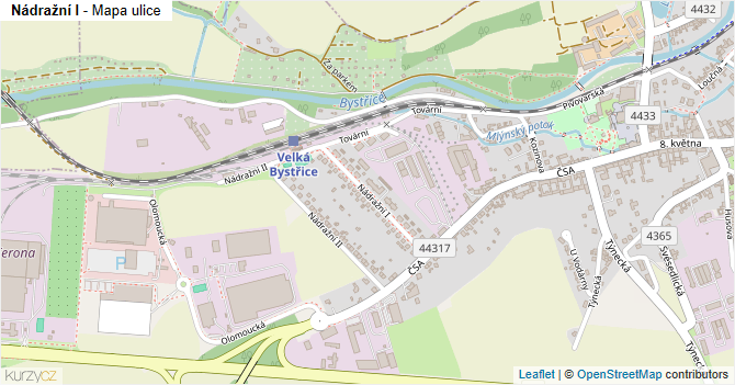 Nádražní I - mapa ulice