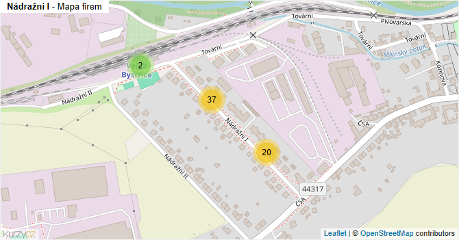 Nádražní I - mapa firem