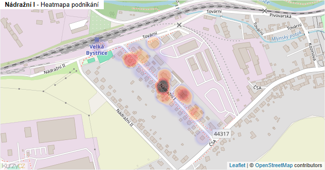 Nádražní I - mapa podnikání