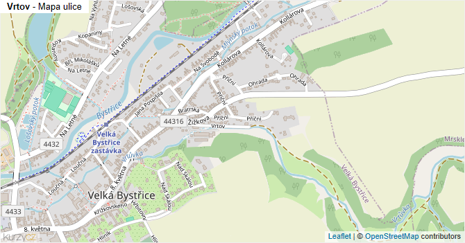 Vrtov - mapa ulice