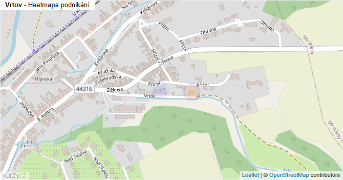 Vrtov - mapa podnikání