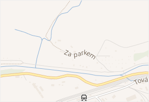 Za parkem v obci Velká Bystřice - mapa ulice