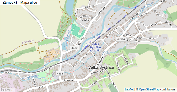 Zámecká - mapa ulice