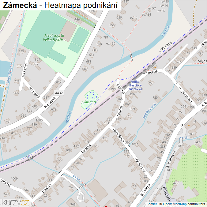Mapa Zámecká - Firmy v ulici.