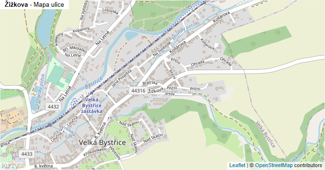 Žižkova - mapa ulice