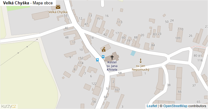 Velká Chyška - mapa obce