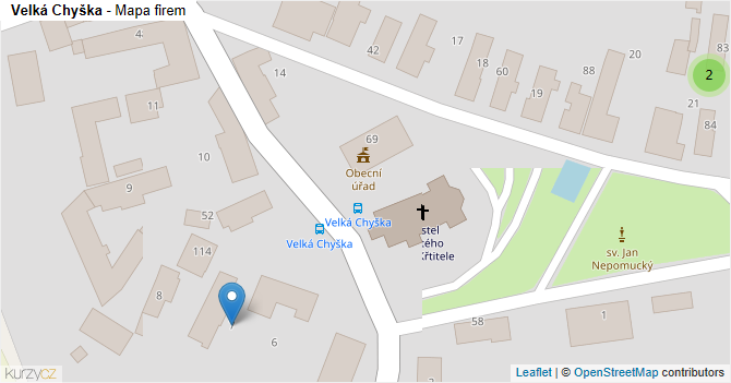 Velká Chyška - mapa firem