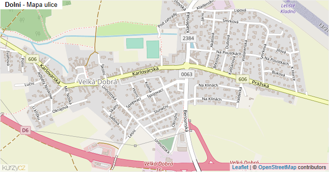 Dolní - mapa ulice