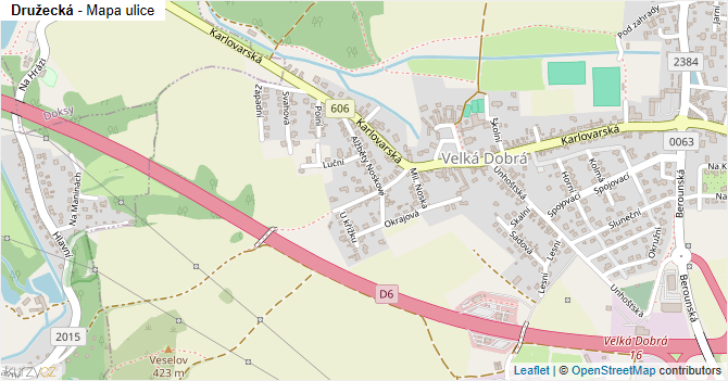 Družecká - mapa ulice