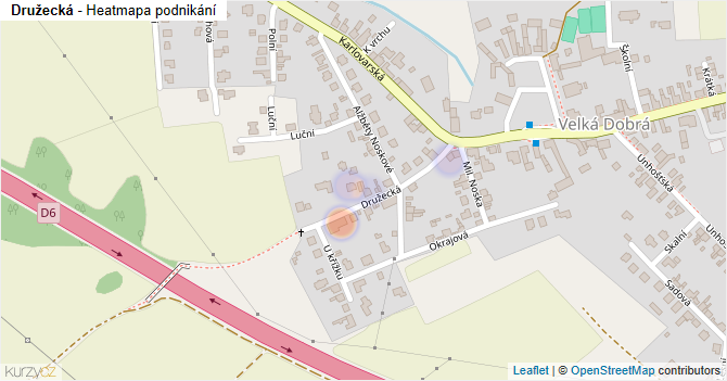 Družecká - mapa podnikání