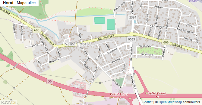 Horní - mapa ulice
