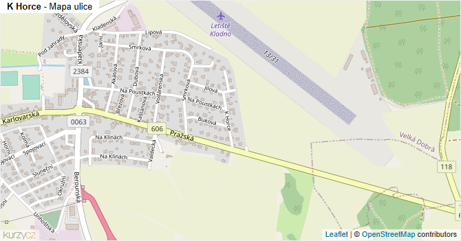 K Horce - mapa ulice
