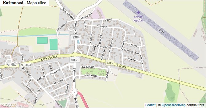 Kaštanová - mapa ulice