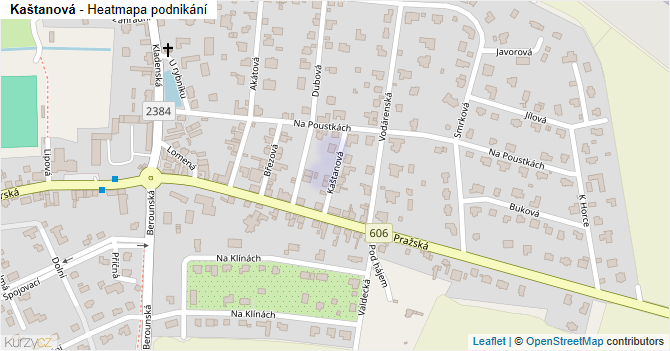Kaštanová - mapa podnikání