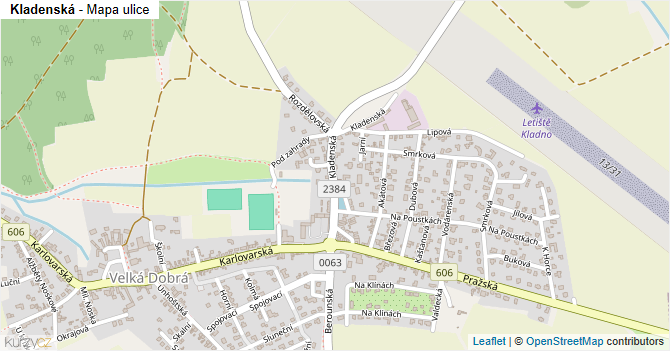 Kladenská - mapa ulice