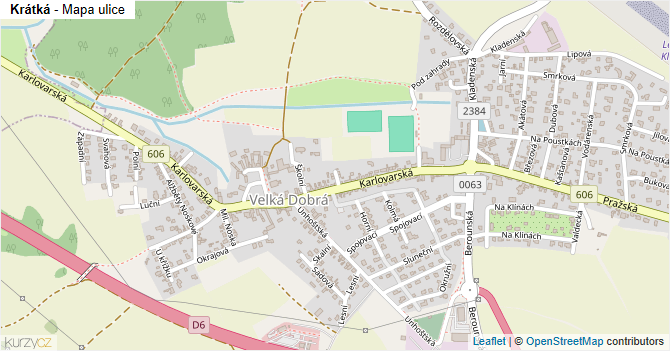 Krátká - mapa ulice
