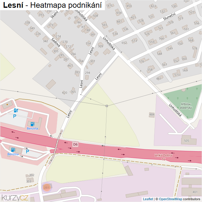 Mapa Lesní - Firmy v ulici.