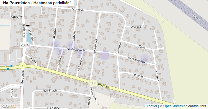 Na Poustkách - mapa podnikání