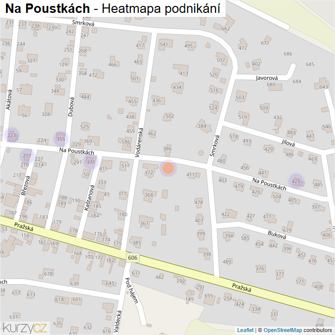 Mapa Na Poustkách - Firmy v ulici.