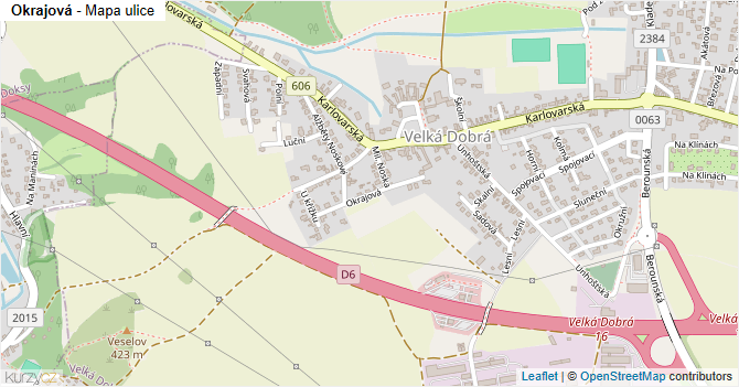 Okrajová - mapa ulice