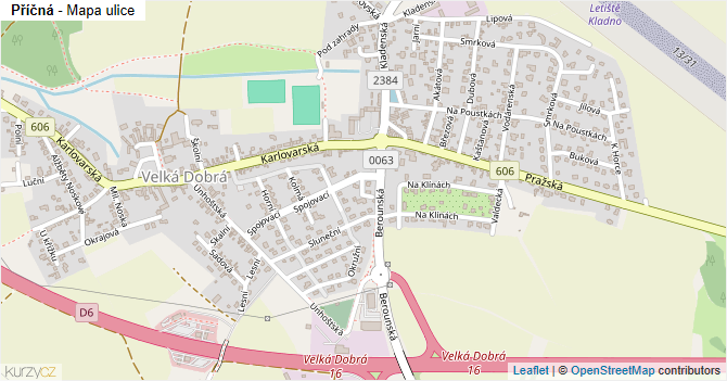 Příčná - mapa ulice