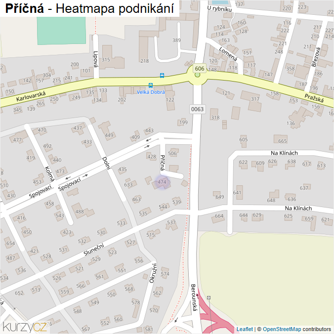 Mapa Příčná - Firmy v ulici.