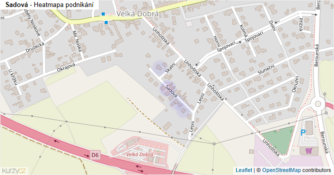 Sadová - mapa podnikání