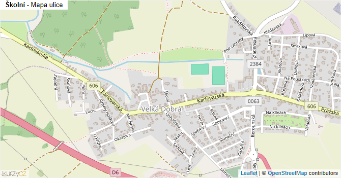 Školní - mapa ulice