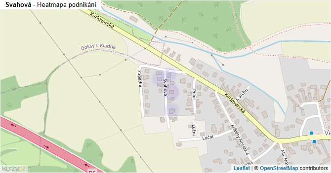 Svahová - mapa podnikání