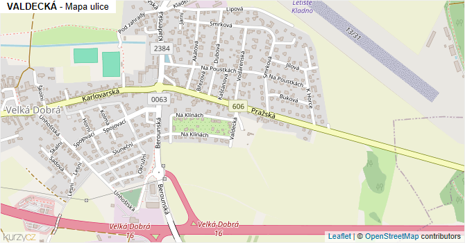 VALDECKÁ - mapa ulice